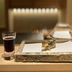 日本橋 蕎ノ字 - ☆鮎（静岡・天竜川）と黒ビール