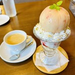 カフェ リラックス - まるごと桃パフェ　ランチセットのコーヒー