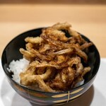 うを徳 - 2023.7 掻き揚げ丼（淡路産玉葱、鮃、穴子）