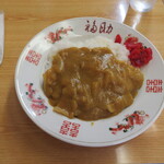 福助食堂 - 中カ半カレの半カレー