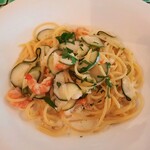 TRATTORIA il Campo da SHIGE - ソースがまろやかで程よいコク♪小海老とズッキーニのクリームソースパスタ