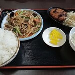 台湾料理 福祥居 - ニラレバ定食：麺無し、ごはん大盛り