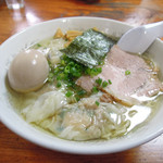伊達屋 - 塩雲呑麺＋煮たまご