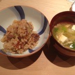 くろぎ - 初の試みと言う「牛肉と茄子の炊込みご飯」は出来ばえ良し！