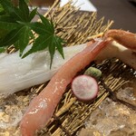 栞庵 やましろ 蟹藤 - タラバとズワイのお造り