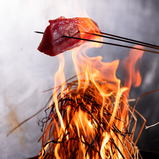 "Straw-yaki" cuisine made with fresh ingredients in Kyoto