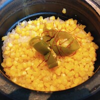 やさい家めい 表参道ヒルズ店 - 土鍋とうもろこしごはん　万願寺唐辛子が合っています