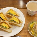 COFFEE HOUSE maki - 和風タマゴトーストセット＆カフェ・オ・レ