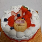 みいちゃんのお菓子工房 - 料理写真:苺のバースデーケーキ ５号　