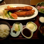 魚がし料理嘉鮮 - 大海老フライ定食(1,880円)