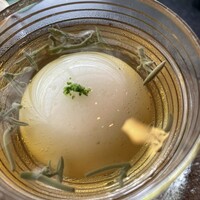 行楽庵 - 山芋と潤菜のジュレ。後輩くんは飲んでました笑