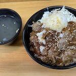 復活！カルピ丼 - カルピ丼【大盛】＋温泉卵（上から）