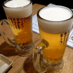 肉汁餃子のダンダダン - 生ビール(プレミアムモルツ)