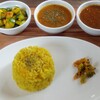 カフェ サザンスタイル - 長芋とキュウリのカチュンバル・サンバル・ケララチキン・　　　　ライス(スモール)