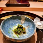 寿し道 桜田 - 素麺に鮑の肝和えだったかな