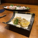 つむぎ - 造里盛り合わせ ねぶとから揚げ