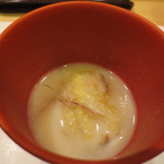 新ばし 星野 - 焼きナスとミョウガの白みそ仕立て。どこかホッとします。