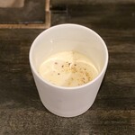 雄三郎 - 生ハムと蟹味噌のコーンスープ