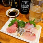 Yamatochou Motsu Nikuten - お刺身盛合せ(トキワ鮮魚店)700円