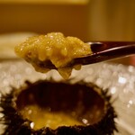 鮨 やすみつ - 岩手県久慈 紫雲丹ととびこのリゾット仕立て