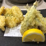 旬菜和味 - 天麩羅(とうもろこし、稚鮎)