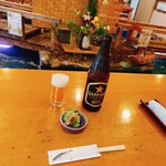 Ikesu Ryourikashiwa - 瓶ビール(サッポロ黒ラベル)