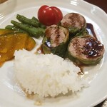 キッチン ブルー グローブ - ご飯を乗せます