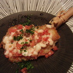 カスケ山荘 レストラン - 2日目夕食　仔羊のパン粉焼き　アンチョビとモッツレラのソース