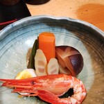 酒日和 縁屋 - お通しはシマ海老