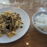 Kikka - 野沢肉絲炒肉蛋とご飯