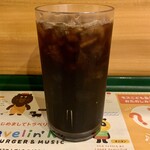 モスバーガー - スパイシーモスバーガーセット ¥930 のアイスコーヒー