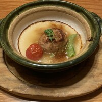水たき玄海 本店 - 伊達鶏つくね焼き　スナックエンドウ　ミニトマト