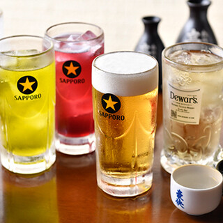 コースはお得飲み放題付き¥3300-！単品飲み放題もご用意