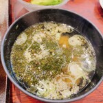 回鮮 まぐろ亭 - お味噌汁(ギバサ)のアップ