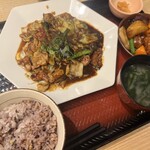 大戸屋 - 豚肉と茄子の炒め、鶏と野菜の黒酢