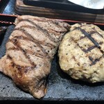 感動の肉と米 - ロースステーキ＋ハンバーグ