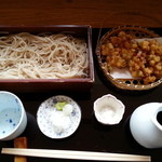 蕎麦と日本料理　驚　KYO - とうもろこしと枝豆のかき揚げ（１０５０円）です。