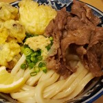 梅田 釜たけうどん - 肉玉天ぶっかけ（熱盛）