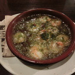 魚バルEBISU - 小エビのｱﾋｰｼﾞｮ。※魚バルの賢い食べ方→これ頼んで食べ放題バケットつけて食べまくる！安い旨い！！