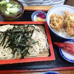 そば処 さか本 - 【ミニかき揚げ丼とざるのセット…900円】2013/9