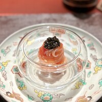 Ji-Cube - ■トマトと春雨の和え物
                    にんにくも効いた、爽やかながら食欲が刺激されるオープニング
