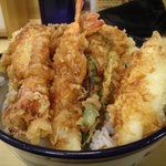 天丼てんや 新橋店 - 剣先いかとあさりかき揚げ天丼