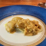 蒼 - 塩谷商店より 青森大間 北紫雲丹と
      淡路由良より 赤雲丹の冷製フェデリーニ