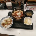 Yoshinoya - 鉄板牛焼肉定食ご飯大盛り、納豆