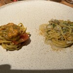 ecco - 生ウニのパスタとカラスミのパスタ