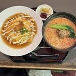 Resutoran Sam Pou - ランチセット　　天津飯andミニ坦々麺