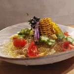 そば割烹 よいん - 夏野菜のジュレおろしそば　8/1