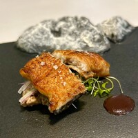 レミニセンス - 鰻（一色産）、刻み鰻の肝の唐揚げ&ネギトロ、海苔佃煮&赤ワインのソースを添えて