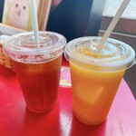 小動物カフェ はなはな - アイスティー♥オレンジジュース♥