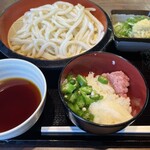 香の川製麺 - お得な丼セットミニ650円　ネギトロ山芋オクラ丼+ざるうどん2玉